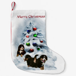 Bernese Mtn Hund Puppies jul Liten Julstrumpa