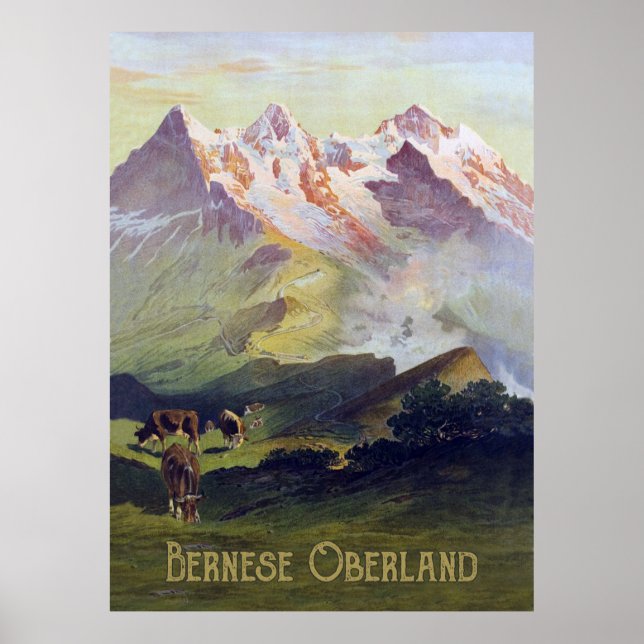 Bernese Oberland, Landskap, Schweiz Poster (Framsidan)