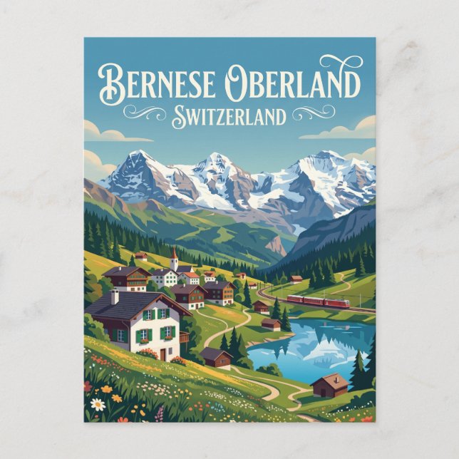 Bernese Oberland Schweiz Vykort (Framsida)
