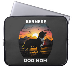 Bernese och Stigning Sol för Bernese Hund Mamma Laptop Fodral