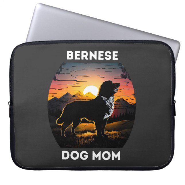 Bernese och Stigning Sol för Bernese Hund Mamma Laptop Fodral (Framsidan)