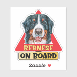 Bernese On Board Mountain Hund Red Traffic Sign Klistermärken