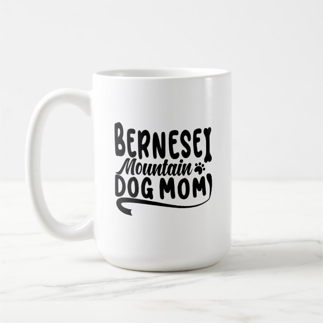Bernese Puppy Mamma, Bernese Hund Mor, Bernese Mam Kaffemugg (Vänster)