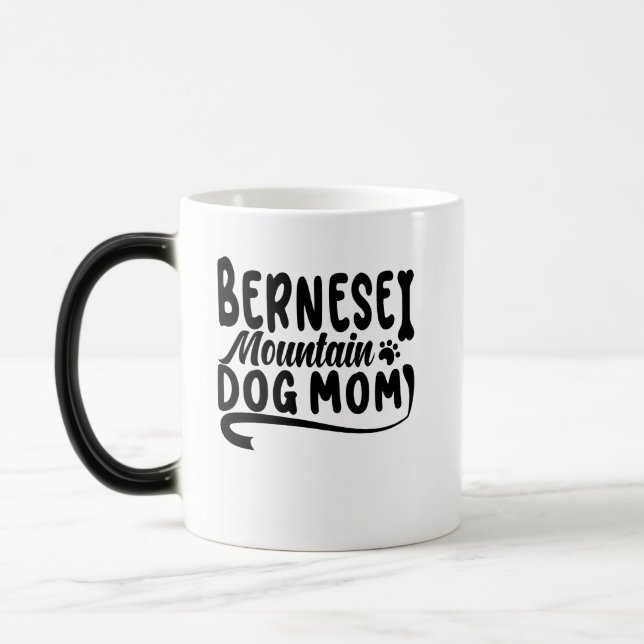 Bernese Puppy Mamma, Bernese Hund Mor, Bernese Mam Magisk Mugg (Vänster)
