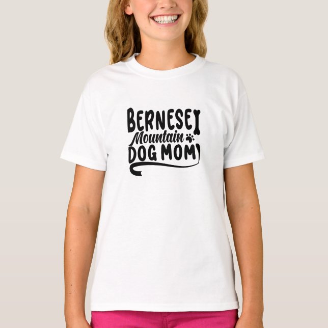 Bernese Puppy Mamma, Bernese Hund Mor, Bernese Mam T Shirt (Framsida)