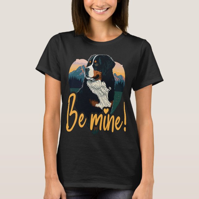 Bernesemountaindog med örter Hund Kärlek för valen T Shirt (Framsida)
