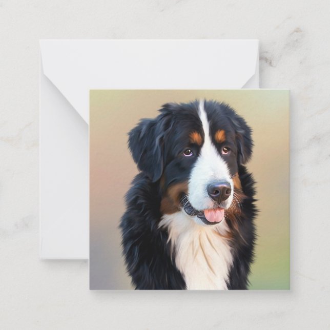 Bernesisk hund anteckningskort (Framsida)