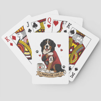 Bernesisk hund med tatuering Illustration I Heart  Casinokort