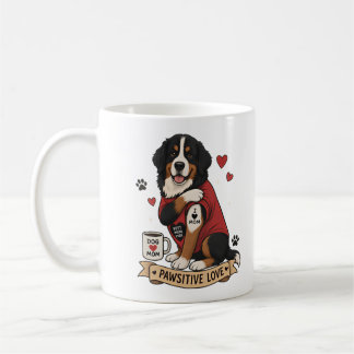 Bernesisk hund med tatuering Illustration I Heart  Kaffemugg