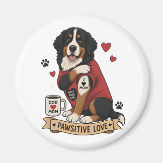 Bernesisk hund med tatuering Illustration I Heart  Magnet