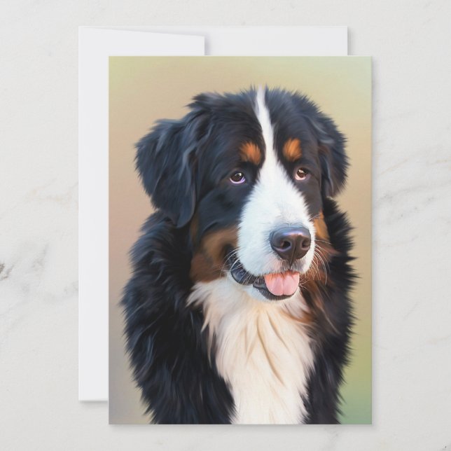 Bernesisk hund tack kort (Framsida)