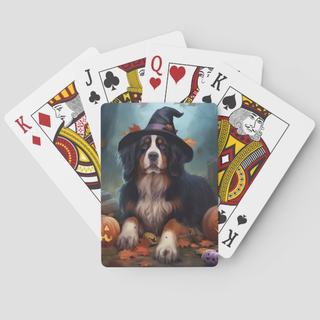 Bernesiska Bergs Pumpa Halloween Skräckinjagande Casinokort (Baksidan)