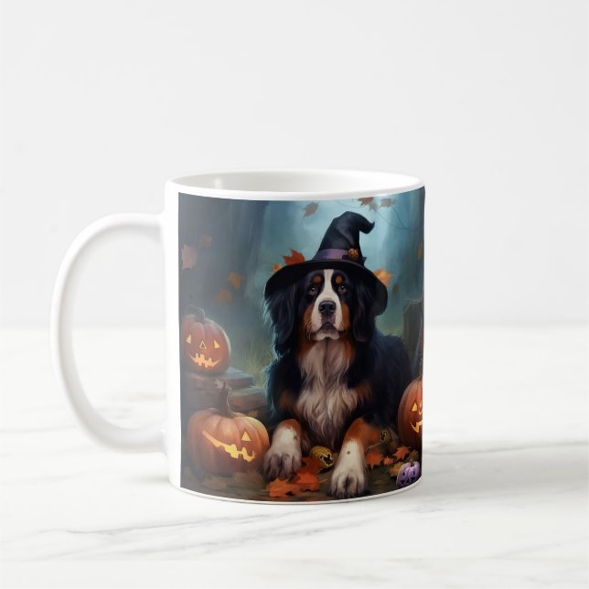 Bernesiska Bergs Pumpa Halloween Skräckinjagande Kaffemugg (Vänster)