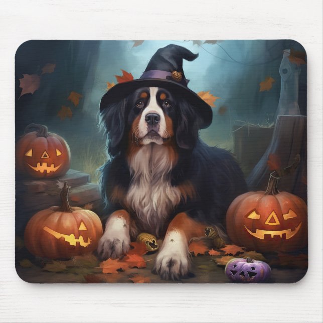 Bernesiska Bergs Pumpafest Halloween Skräcklig Musmatta (Framsidan)