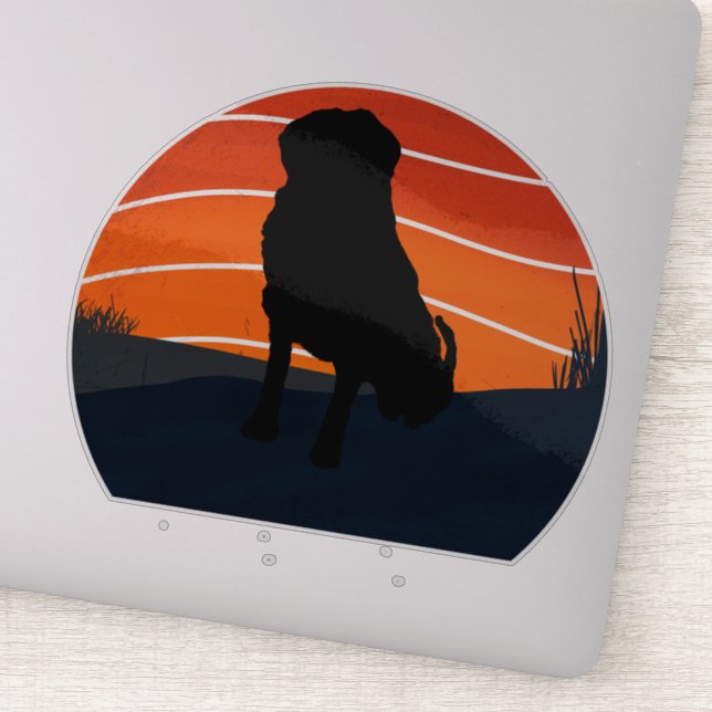 Bernesiska hundberg Schweiz stor retro dekal (Detalj)