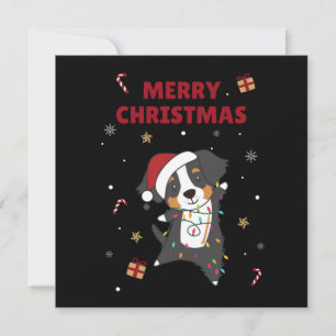 Bernesiskt God Jul Glad Jul Hundar Inbjudan
