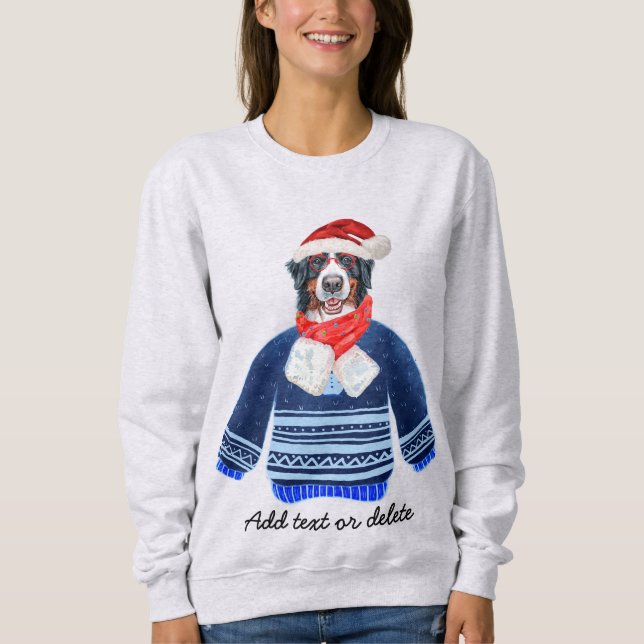 Bernesiskt Hund Ful Jul Hund Mamma Tröja (Framsida)
