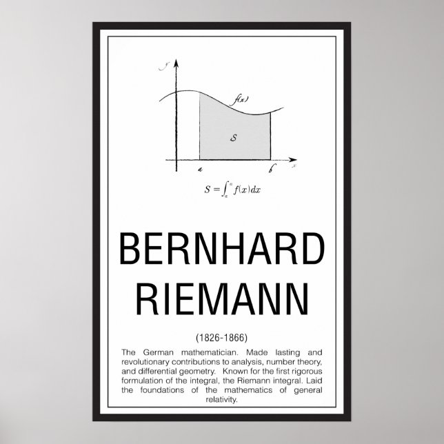 Bernhard Riemann Poster (Framsidan)