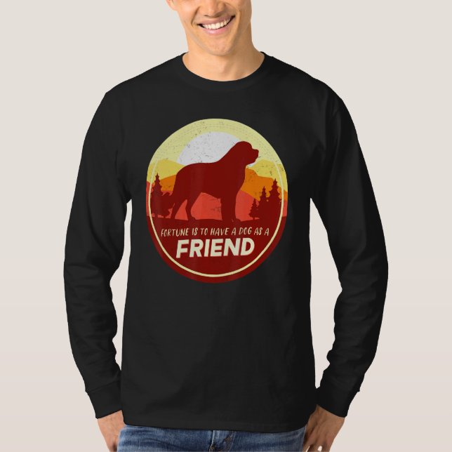 Bernhardiner Hund Retro 12 T Shirt (Framsida)