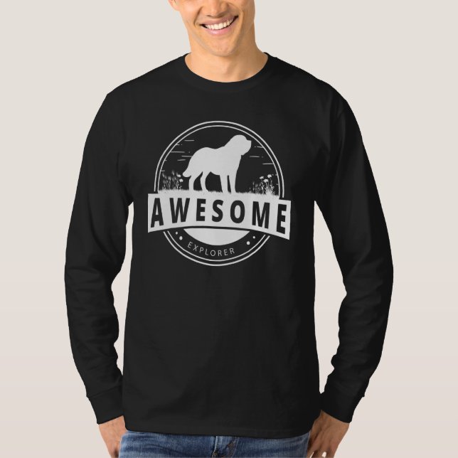 Bernhardiner Hund Retro 17 T Shirt (Framsida)