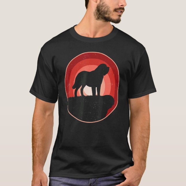 Bernhardiner Hund Retro 22 T Shirt (Framsida)
