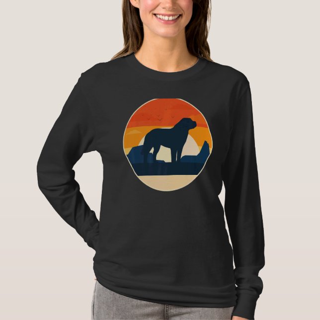 Bernhardiner Hund Retro 27 T Shirt (Framsida)