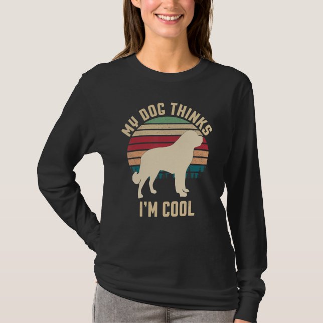 Bernhardiner Hund Retro 9 T Shirt (Framsida)