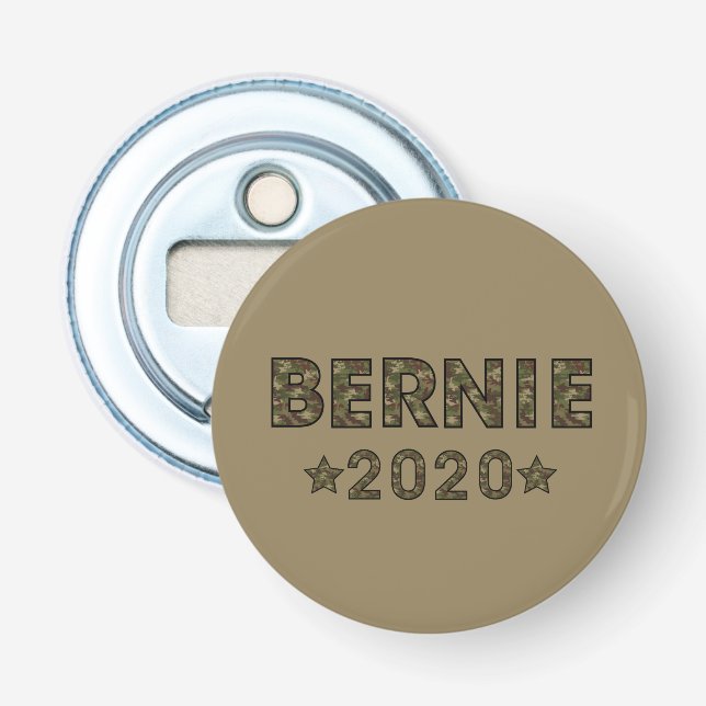 Bernie 2020 Camouflage Election Brown Flasköppnare (Framsidan)