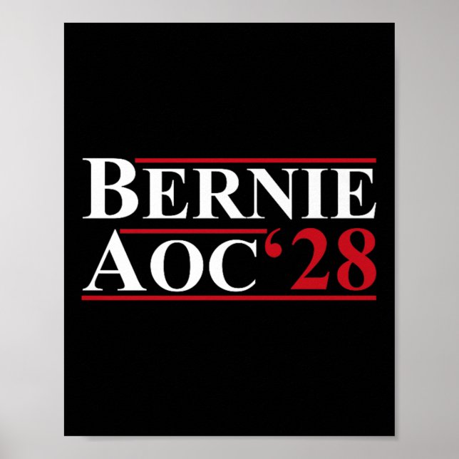Bernie Aoc 2028 Bernie Sanders Alexandria Cortez P Poster (Framsidan)