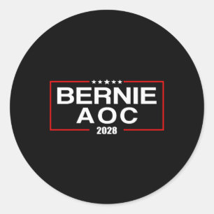 Bernie Aoc 2028 Bernie Sanders Alexandria Cortez P Runt Klistermärke