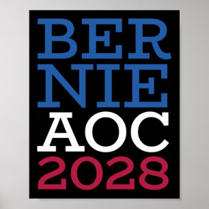 Bernie Aoc 2028 Kampanj - Patriotic Fight Oligarc Poster