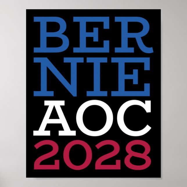 Bernie Aoc 2028 Kampanj - Patriotic Fight Oligarc Poster (Framsidan)