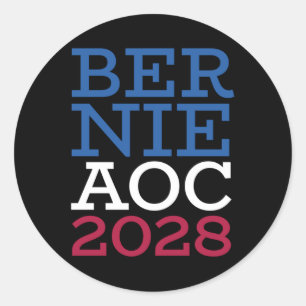 Bernie Aoc 2028 Kampanj - Patriotic Fight Oligarc Runt Klistermärke