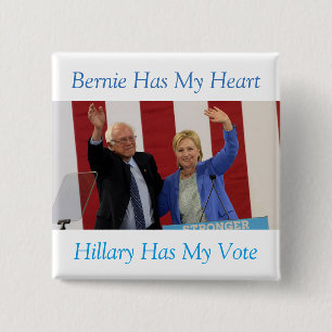 Bernie har min hjärta, Hillary har min Vote att Knapp