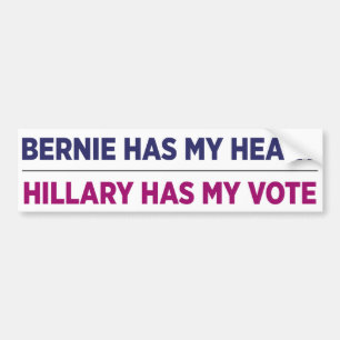 Bernie har min hjärta, Hillary har mitt att röst Bildekal