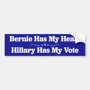 Bernie har min hjärta, Hillary har mitt att röst Bildekal