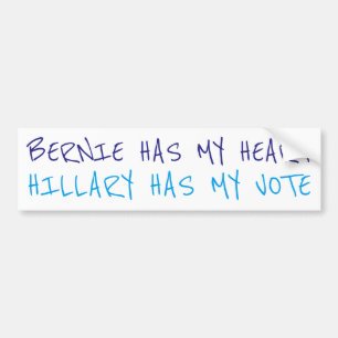 Bernie har min hjärta, Hillary har mitt att röst Bildekal