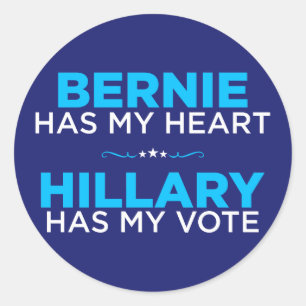 Bernie har min hjärta, Hillary har mitt att röst Runt Klistermärke