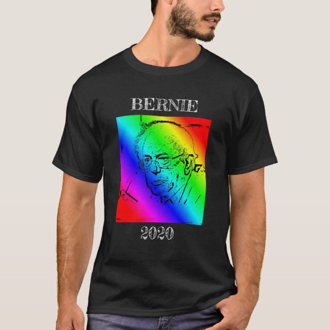 Bernie Sander 2020 Regnbåge i presidentvalet T Shirt (Framsida)