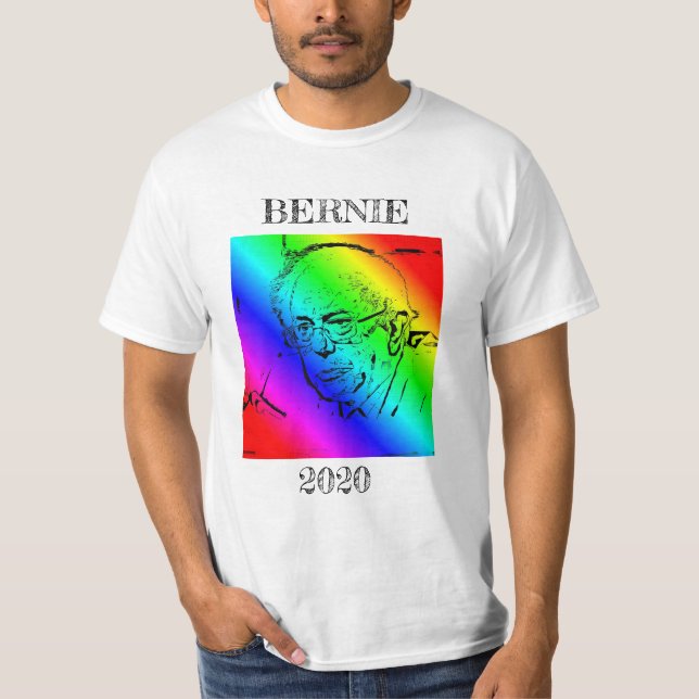 Bernie Sander 2020 Regnbåge i presidentvalet T Shirt (Framsida)