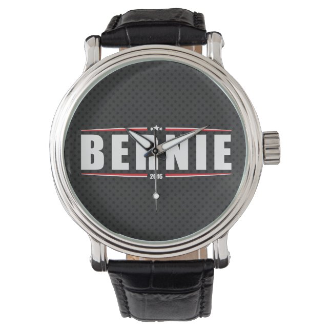 Bernie Sanders 2016 (Stars & Rand - Black) Armbandsur (Framsida)
