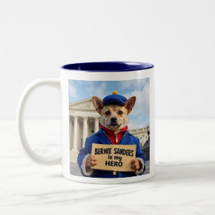 Bernie Sanders är min hjälte Corgi-protester Två-Tonad Mugg