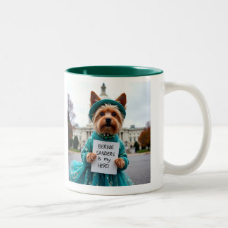 Bernie Sanders är min hjälte Cute Hund Två-Tonad Mugg