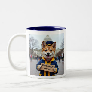 Bernie Sanders är min hjälte Shiba Inu-protester Två-Tonad Mugg