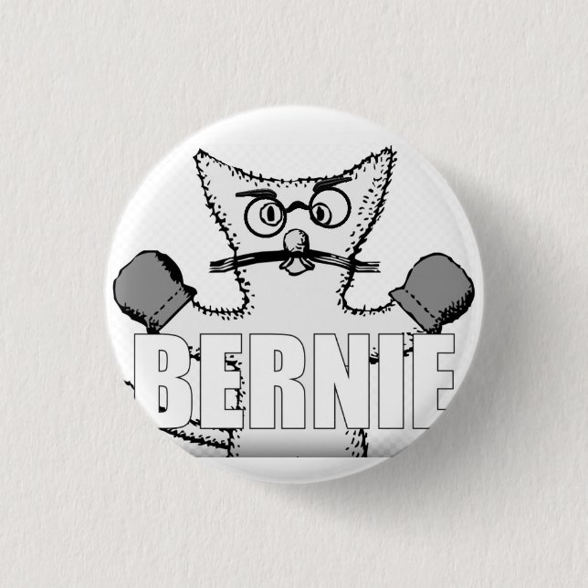 Bernie Sanders Cat med Mittens Knapp (Framsida)