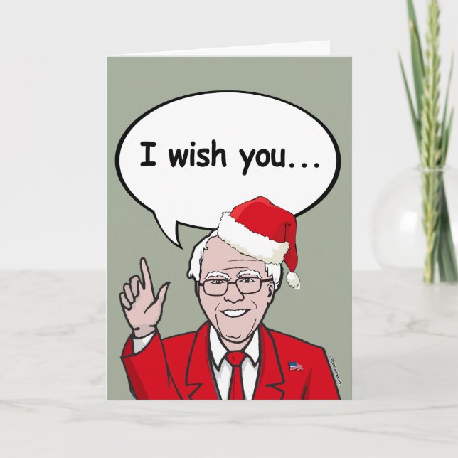 Bernie Sanders Claus önskemål du Ameri-jul Helgkort (Framsida)