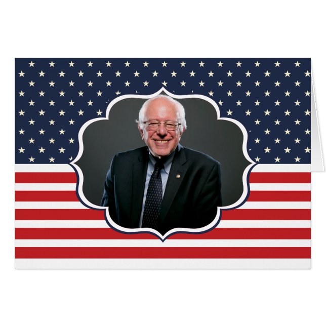 bernie sanders flagga hälsningskort (Framsidan Horizontal)