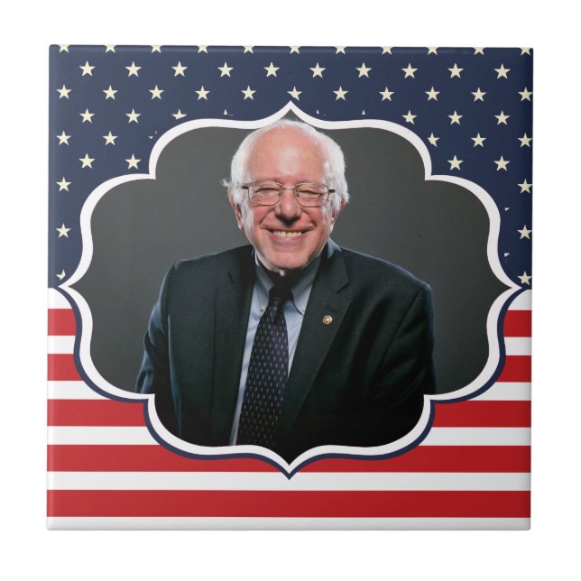 bernie sanders flagga kakelplatta (Framsidan)