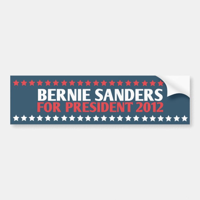 Bernie Sanders för ordförande 2012 Bumper Sticker Bildekal (Framsidan)