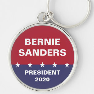 BERNIE SANDERS för president 2020 Rund Silverfärgad Nyckelring